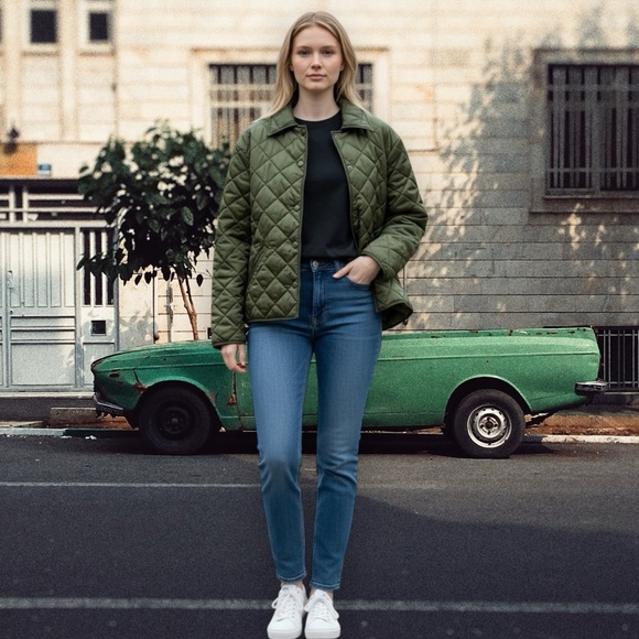 Vintage Y2K Women's Quilted Olive Puffer Jacket new with tags - Picture 3 of 12